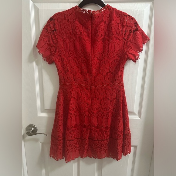 Altar’d State Cherry Red Lace Mini Cocktail Semi-formal Dress Women’s Size Small - Picture 5 of 6